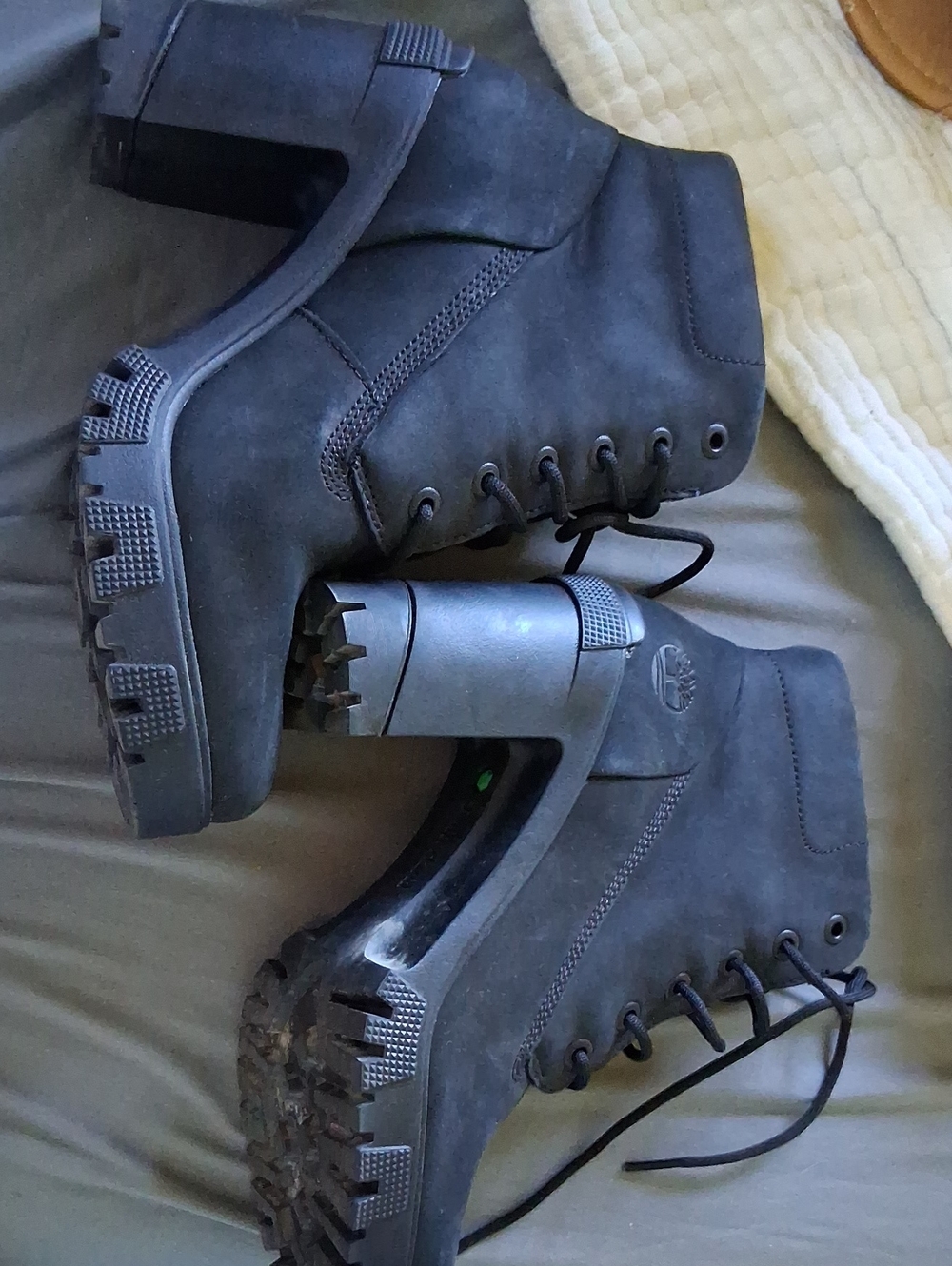 Timberland Black Lace-Up Chunky Heel Women's Boots